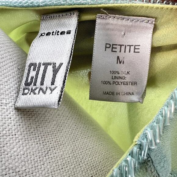 Vintage Y2K DKNY Top Mesh Green and Blue Size M - Picture 2 of 7